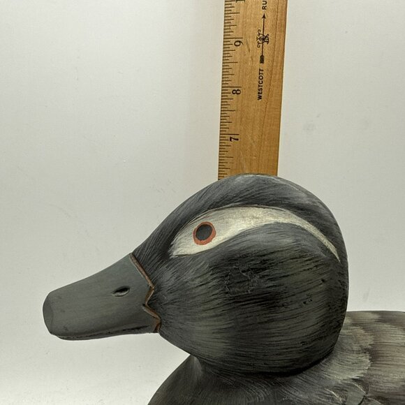 Hand Carved Wood Sculpture - Mandarin Duck Lite Size Hand Painted - Picture 13 of 15